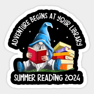 Adventure Begins At Your Library Summer Reading 2024 Gnome Sticker